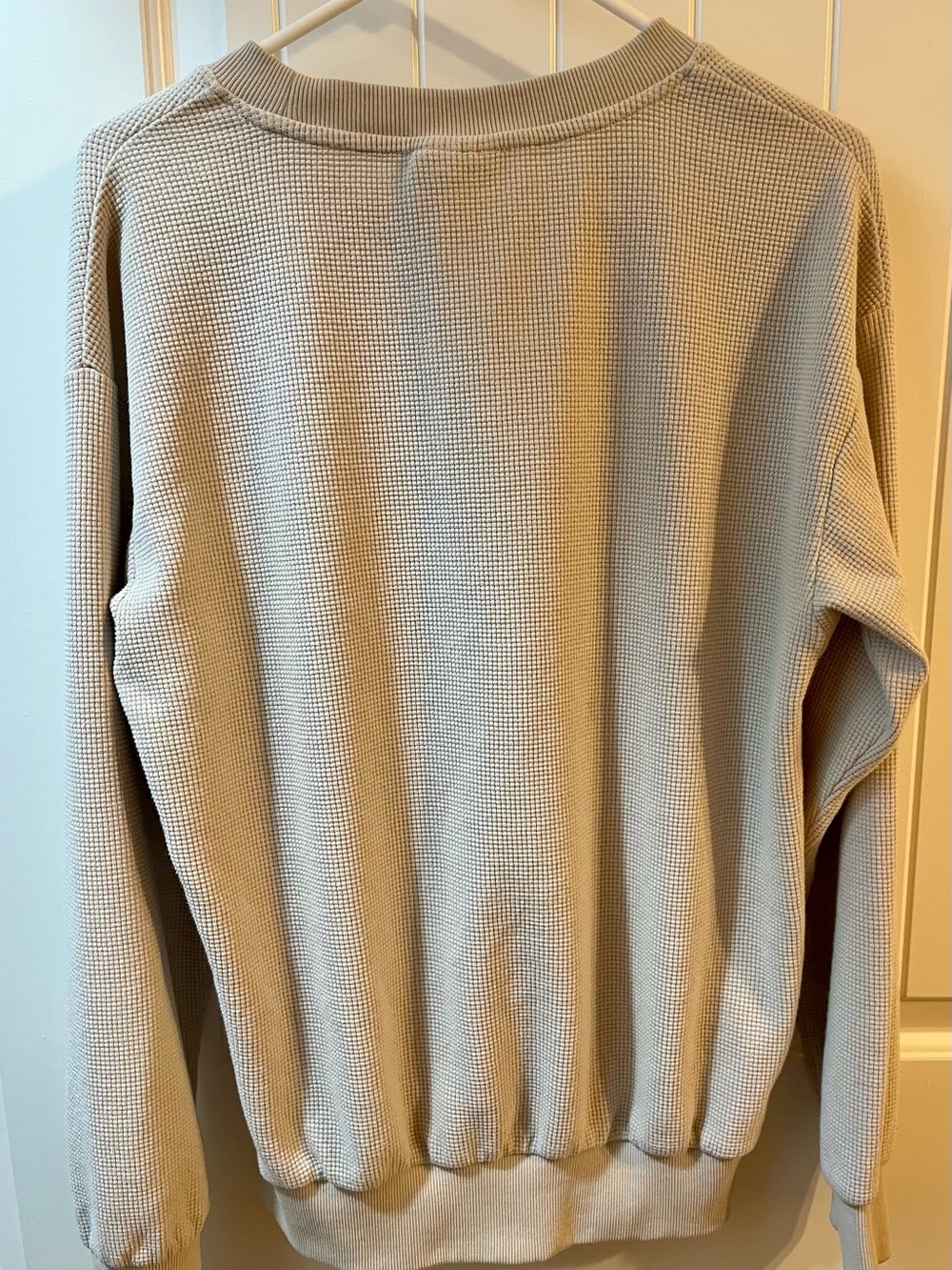 Comfrt Waffle Knit Lounge Long Sleeve in White Dove - Picture 2 of 3